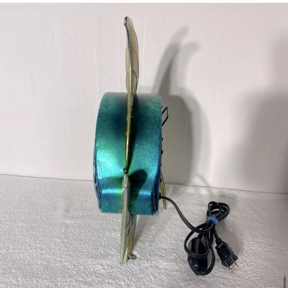 Deco Breeze Blue Yellow  Metal Fish Fan - Picture 9 of 15